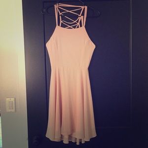 Lulus Peach Criss Cross Back Dress